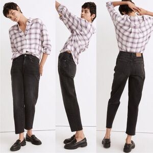 Madewell Balloon Jeans in Biscayne Wash Women Size 27 Black Raw-Hem Edition